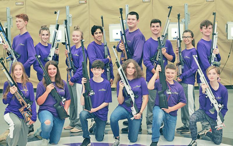 The Lumpkin Rifle team set a new high mark for highest team score in a match in program history against Dawson on Dec. 6, scoring 1,158 out of 1,200 possible points.