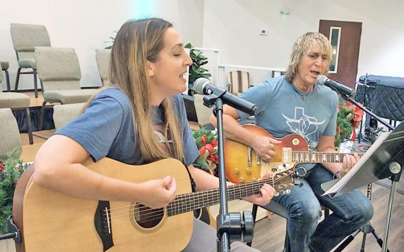 The electric stylings of Scott Gray and acoustic notes of Patti Wright lead the contemporary worship service at Dahlonega Baptist. They also write music of all genres as Firesong Music.