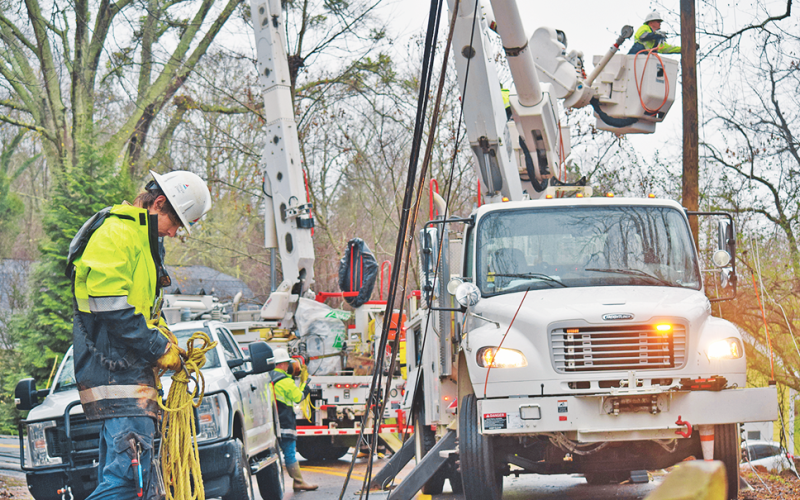 Utility crews have been busy over the past few days dealing with a double wave of severe weather as well as a downed power pole taken out by an alleged intoxicated driver.