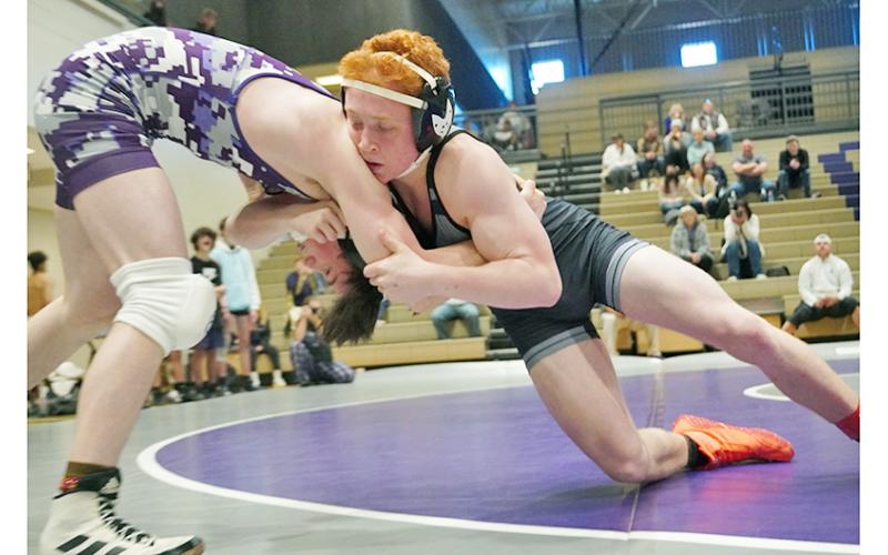 Austin Marshall (right) and the rest of the Lumpkin County High School wrestling squad are readying themselves for Traditional Area.