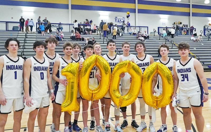 Lumpkin County’s only senior basketball player Jones Harris scored the 1,000th point of his high school career during the team’s senior night celebration against White County last week.