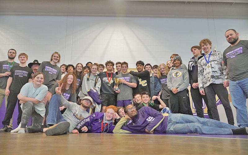 The LCHS Wrestling team took second place in the area on Saturday and is set to send 13 wrestlers to compete at sectionals on the boys’ side along with the team’s entire lineup of wrestlers on the girls’ side.