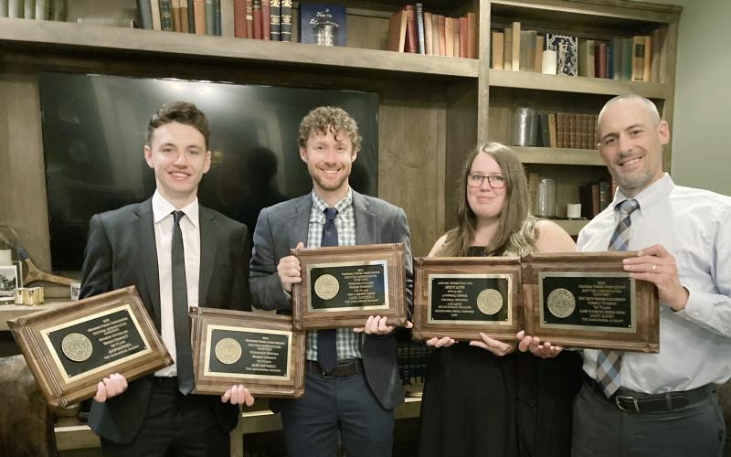 Nugget staff members attending the Georgia Press Association convention at Jekyll Island included News/Sports writer Jake Cantrell, Publisher Matt Aiken, Marketing Consultant Lindsey McLamb and News Editor John Bynum. Not pictured are Office Manager Chauna Utterback and Staff Writer Jennifer Ramsay.