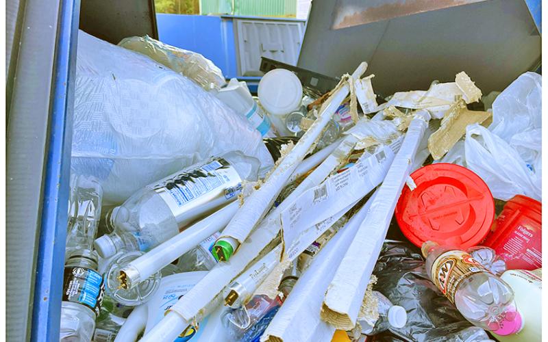 Mark Robinson said he's seen all kinds of non-recyclables thrown into the big blue bins at Barlow Road transfer station lately. This, he said, has led to the dumping of many "contaminated" loads.