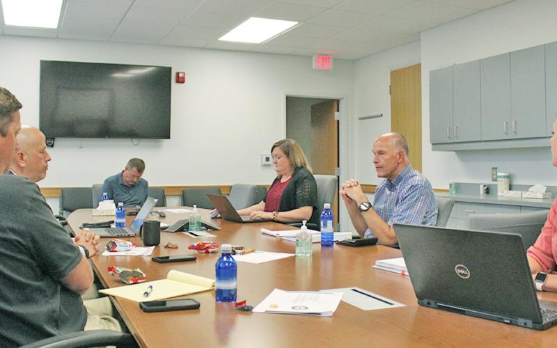 The Lumpkin County Commissioners met with Financial Director Abby Branan and County Manager Alan Ours to discuss the upcoming budget during a recent special called meeting.
