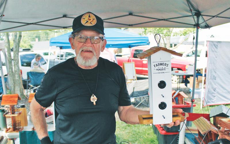 Tim ‘Birdman’ Porter explains how he creates birdhouses and how he considers his experience with Art in the Park to be some of the best times he has ever had.