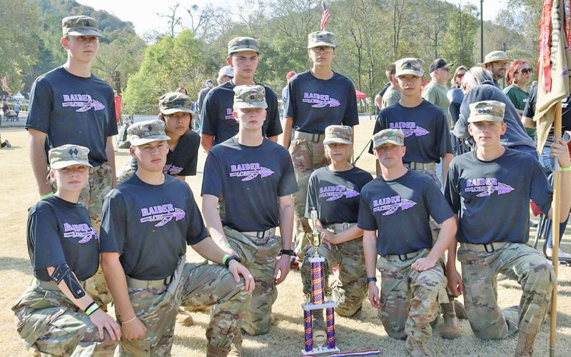 The LCHS Raiders team is pictured (back row, from left): Jake McCaskle, Karen Quiroz, Chase Cootware, Brianna Mikeals, Ru Helvie (front row) Ashlyn Jewell, Cameron Rairigh, Greg Hornbeck, Selah Miller, Noah Stover, Titus Hess (not pictured: Gideon O’Bryant).