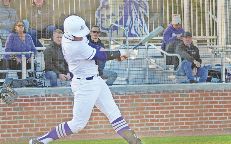 Lumpkin County’s Dakota Bennett takes a cut during last week’s games for the Indians.