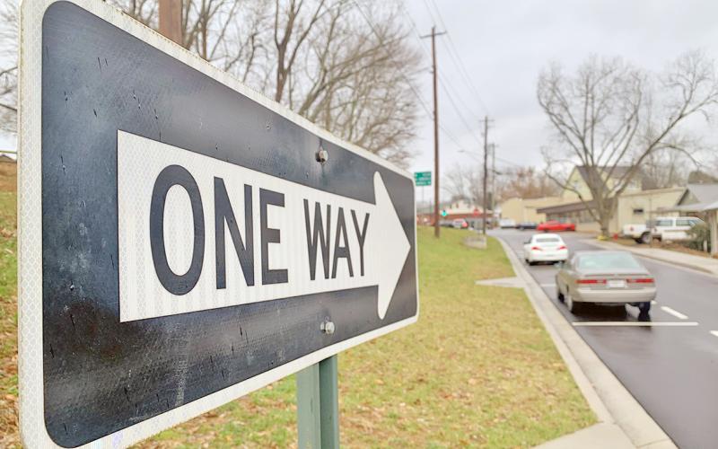 Council members are currently considering a shift from one-way to two-way traffic on the downtown Dahlonega road of Enota Street.