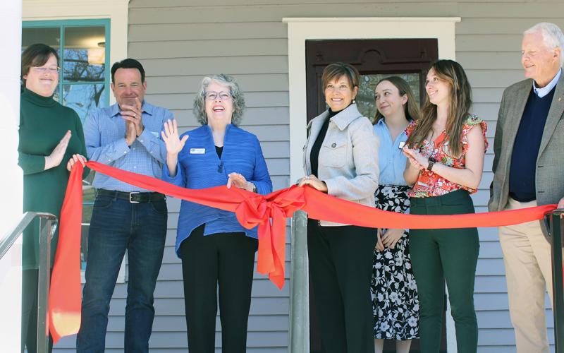 Representatives from the City and the Downtown Development Authority gathered on Monday for the ribbon-cutting at the newly-renovated Head House. On hand to unveil the DDA’s new headquarters to the public were (from left) City Manager Allison Martin, Councilman Lance Bagley, Mayor JoAnne Taylor, DDA Chair Amy Thrailkill, DDA Director Ariel Alexander, Main Street Manager Skyler Alexander, and Councilman Ron Larson.