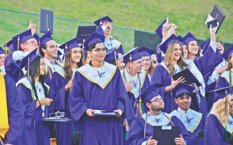 The LCHS Class of 2023 celebrates at graduation.