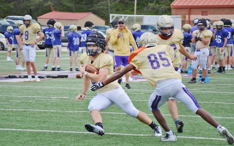 The Lumpkin County varsity football team is conducing spring practices. The Indians will  play their spring game May 12 versus North Cobb. (Photo by John Bynum)