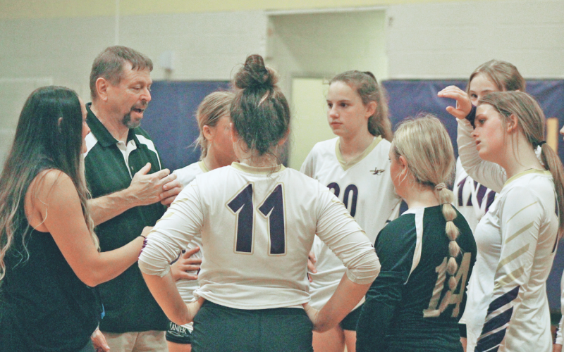 Head Coach Ron Thomaswick rallies his team to a clean sweep victory over the Pickens County Dragons.