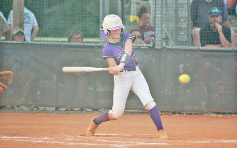 Tia Sparks delivers a big double that put the Lady Indians on the board against Dawson.