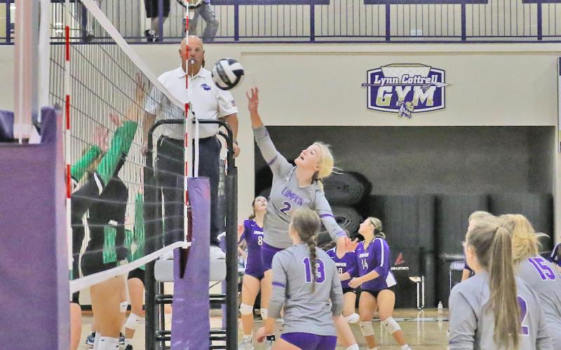 Sophomore Averie Simmons makes a shot for Lumpkin during last week’s matches.
