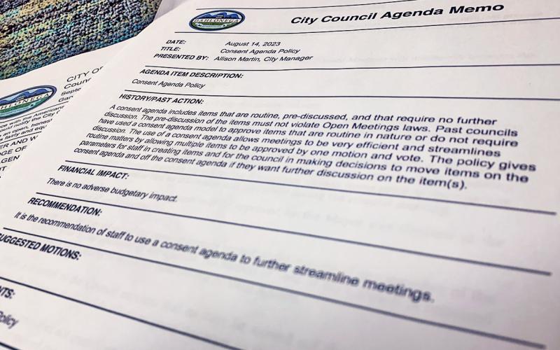 The use of a consent agenda has been adopted by the Dahlonega City Council with the intent of streamlining upcoming meetings.