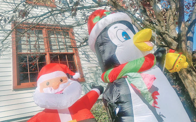 Dahlonega ordinances dictate that inflatables are not allowed within the city limits. That includes Santa and a holiday penguin outside of Shenanigans Irish Pub.