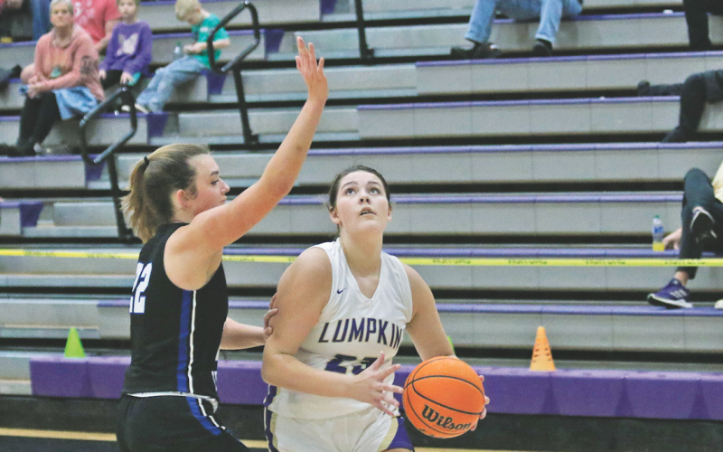 Reagan Richardson goes for a layup against Fannin County.
