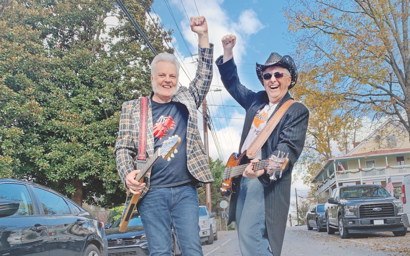 Life-long local musicians Carl Jah Haasis (left) and Jerry Piper have joined musical forces to create the improv-friendly rock band known as Clique Bait.