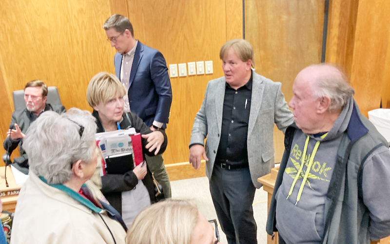 Dahlonega City Council member Johnny Ariemma speaks to attendees at the recent council meeting at City Hall.
