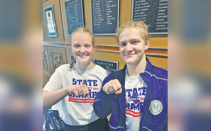 Lumpkin County’s Greta Garbuzovas won her second State Championship as a sophmore.  Nathan Nielsen won his second State Championship as a junior.