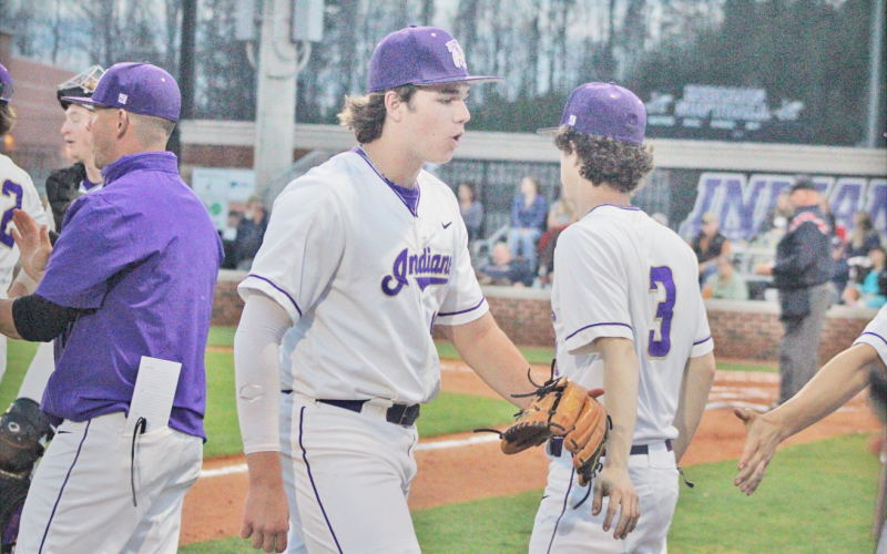 Lumpkin County’s Hayden Gilbert encourages his teammates during last week’s games.