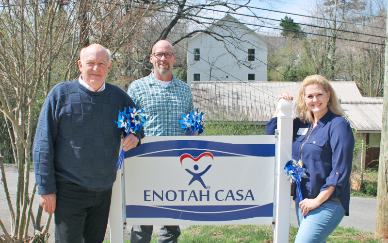 Pictured, from left, Enotah CASA Board Chair Ben Wallace, Lumpkin Supervisor Brett Myers and Executive Director Della Lago are celebrating the organization's 25th anniversary with the introduction of an exciting new annual event, the Murder Mystery Dinner Theater.