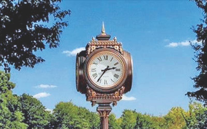 An 11-foot-tall four-sided clock will soon stand on the south side of the Public Square thanks to a recent donation from the Sunrise Rotary Club.