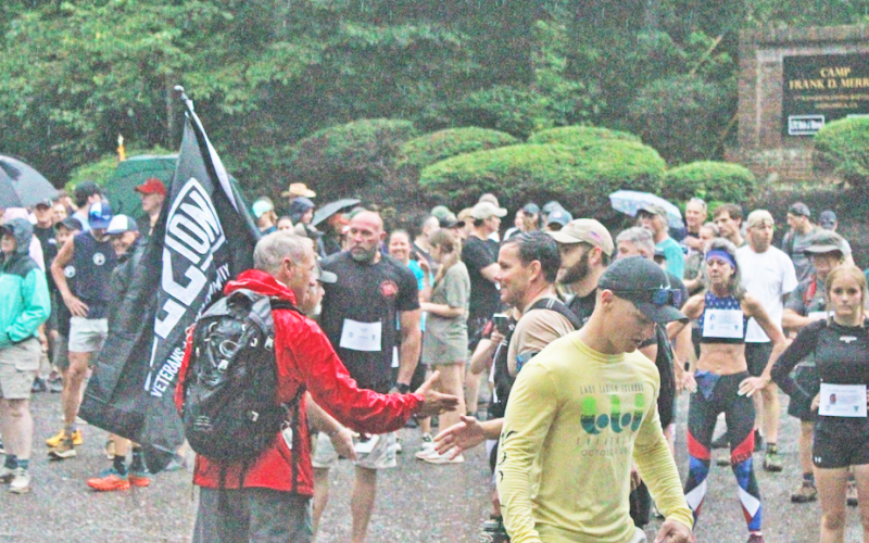 Participants gather at Camp Frank D. Merrill in Dahlonega for the Hero Hill Climb.