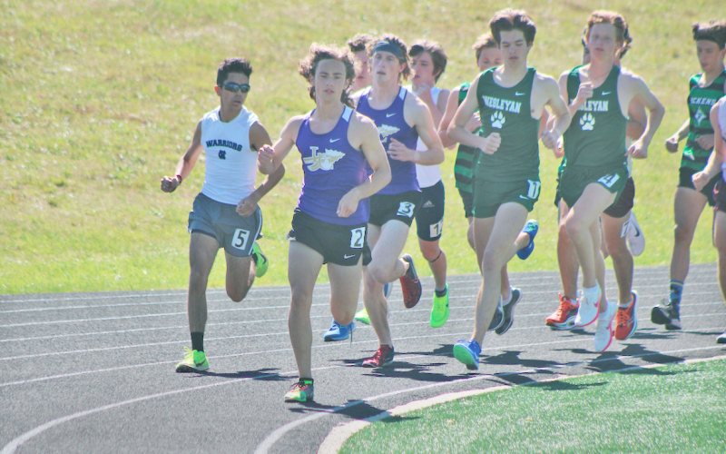 Wyatt Windham leads the pack at the White County Area meet.