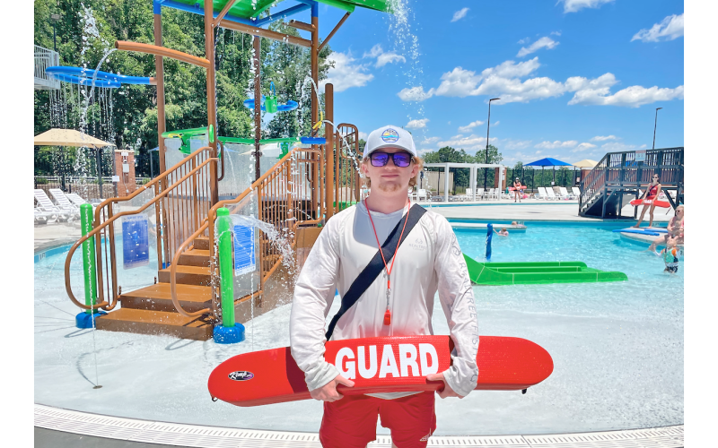 Austin Marshall is among several athletes working at the Pinetree Recreation Center.