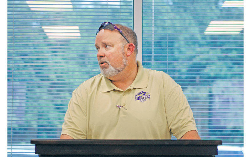 LCHS Athletic Director Steve Horton gave a presentation on the success of Lumpkin Athletics at the recent BOE meeting.