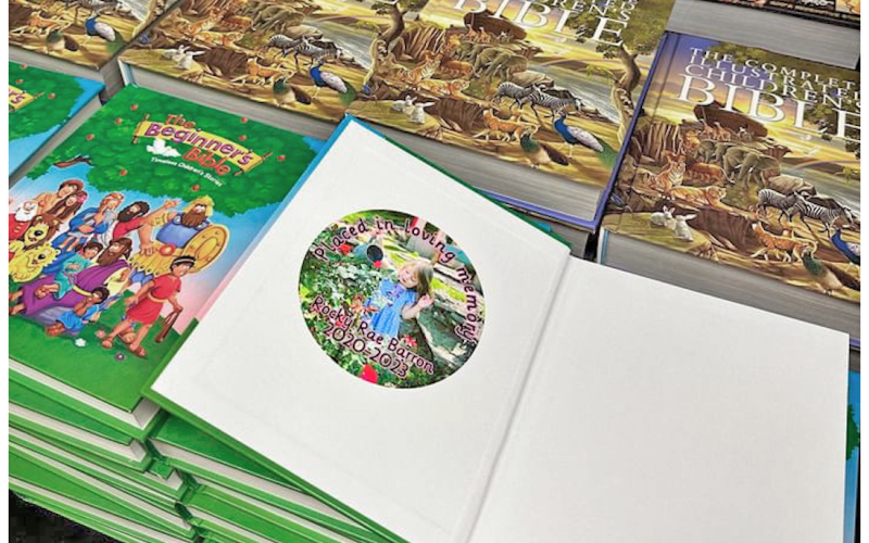 Local parents Jay Dee and Cadie Barron have launched an organization to help fund the distribution of Bibles, as well as other types of outreach, to help honor the memory of their daughter Rocky.