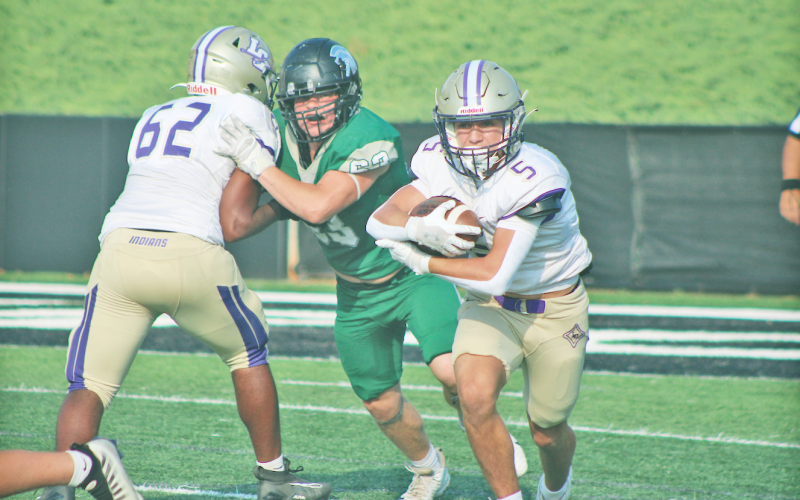 Lumpkin County’s Mason Melanson finds a hole during this week’s game against North Hall.