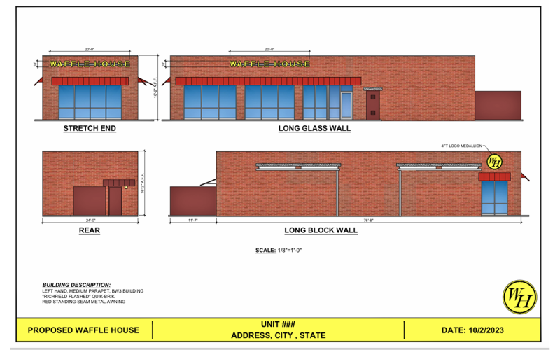 A brand new Waffle House is in the works for Pinetree Way, as detailed plans were recently submitted to the City of Dahlonega.