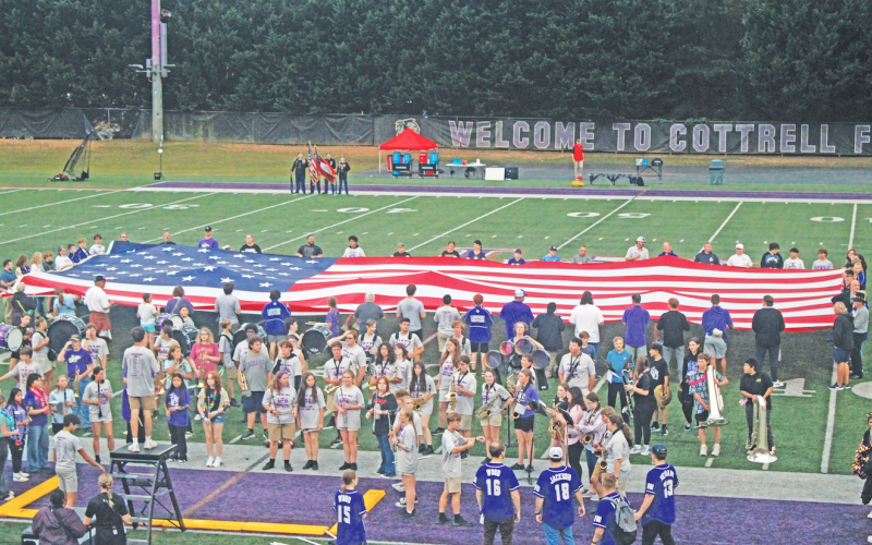 Members of law enforcement, fire fighters, service members, and other emergency service personnel were honored at this week’s football game.