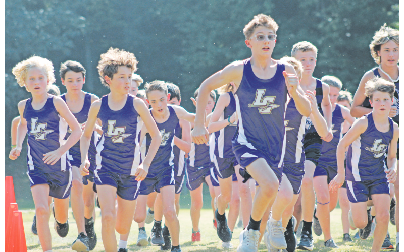 The Lumpkin County Middle School cross country team sees a speedy start at their Union County race.