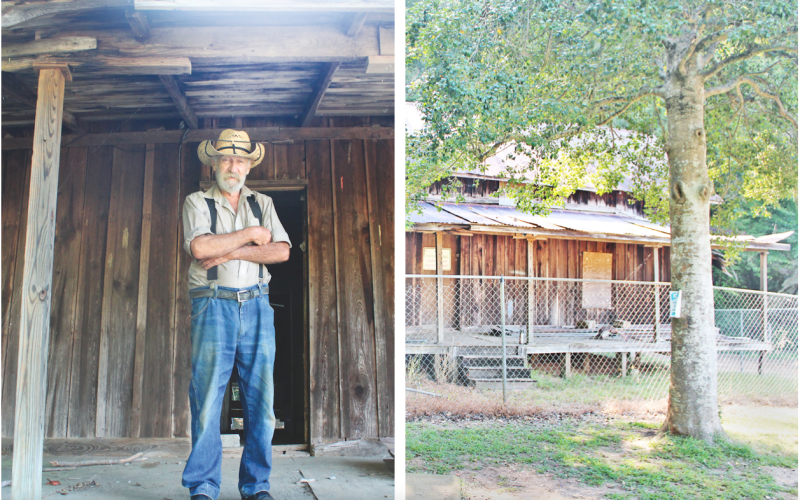 Herman McDonald stands on the front porch of the home that he used to reside in.  The future location of the historic house is the subject of discussion by the County, Parks &amp; Rec and the Historical Society.