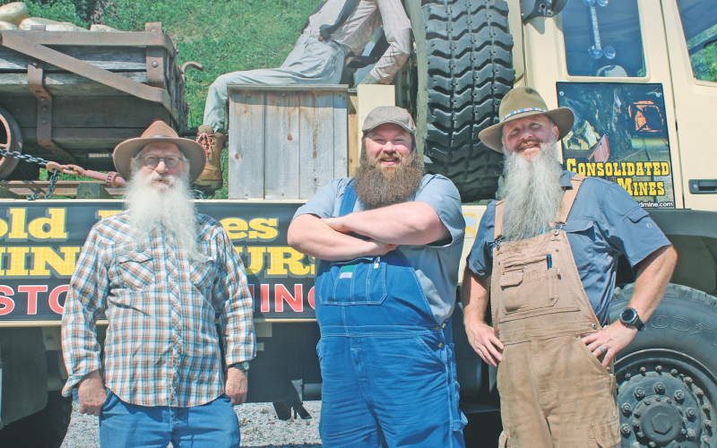 Consolidated Gold Mine employees (from left) Mike Clark, Dathan Harbert and Jamie Shedd are all set for the 70th Gold Rush Days Festival.