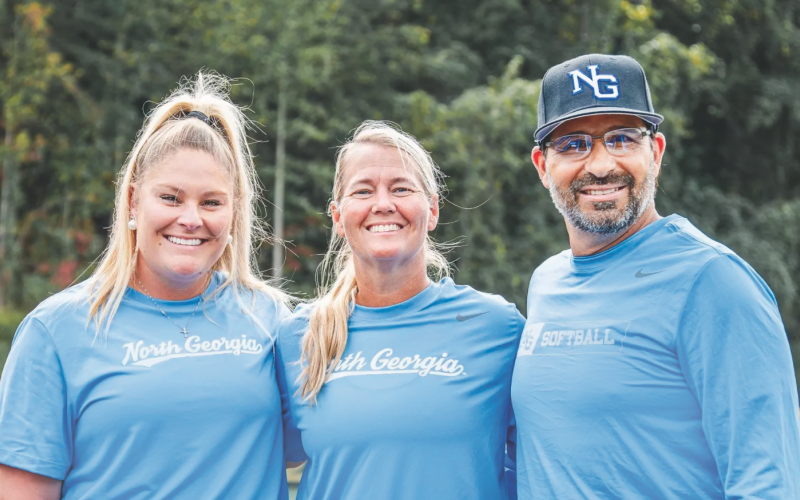 New UNG Softball Head Coach Brooke O’Hair (center) will be joined by Alea Medina and Darren Harmon next season. (Photo courtesy of UNG Sports)