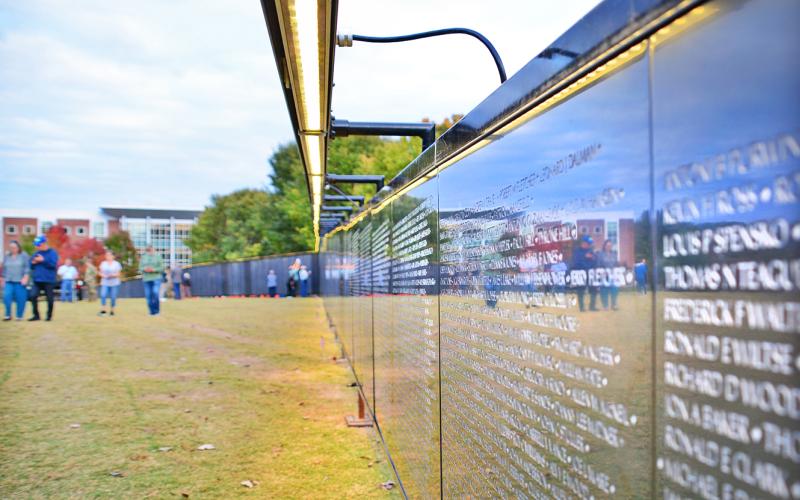Visitors take in The Wall That Heals during a recent stop in Dahlonega on the campus of the University of North Georgia.