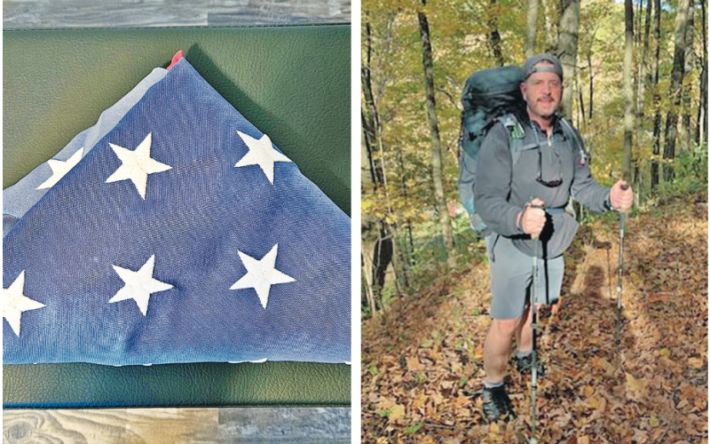 A U.S. flag formerly flown at Dahlonega City Hall will be carried by Zane Phlegar to Millinocket, Maine during his attempt to thru-hike the Appalachian Trail in 2025.