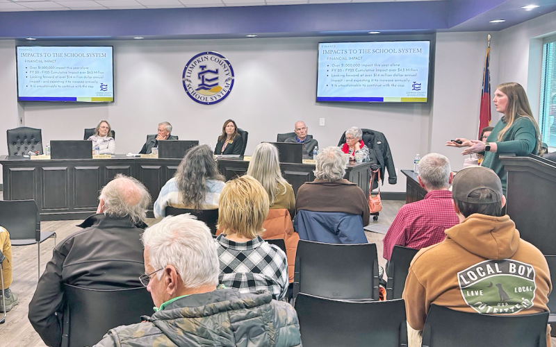 There was plenty of lively discussion during last week's public hearing at the Lumpkin County School System Central Office.