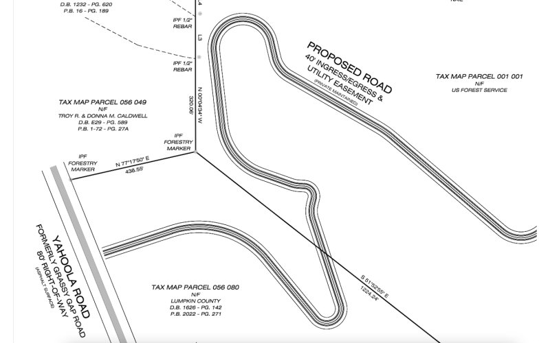 A plat submitted for County approval shows where the new shared easement would enter Fire Station #3 property. Staff indicated in their analysis that the proposed location and use of the easement “will not inhibit or interfere” with use of the station.