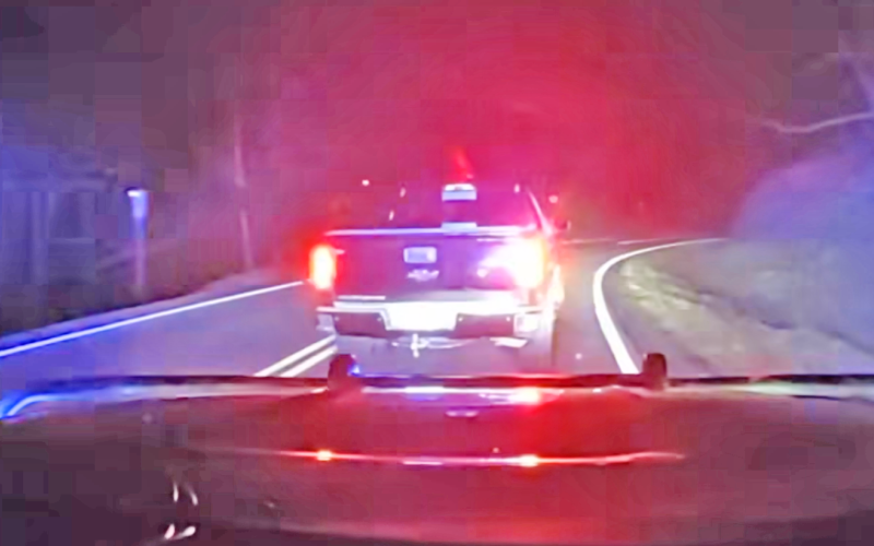 Dash cam footage released by the Pickens County Sheriff's Office shows the high-speed chase that reportedly led to the arrest of William Randall Crawford.