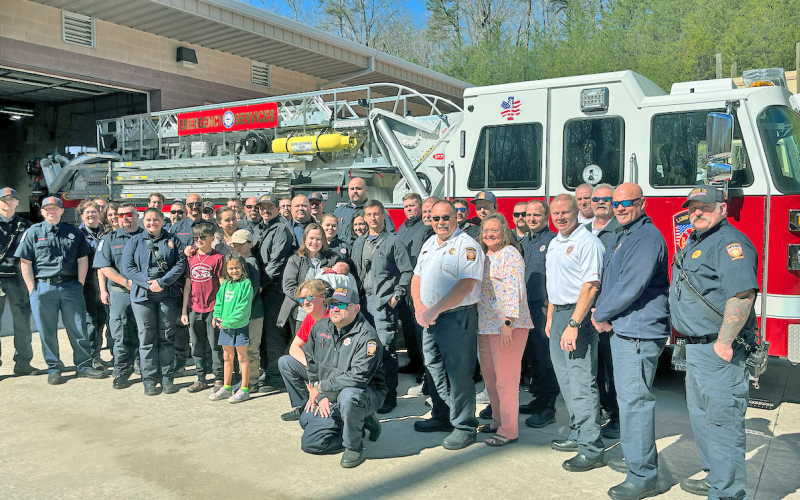 Lumpkin County First Responders and family members turned out in full force last Friday for the dedication of the newest addition to the fire engine fleet.