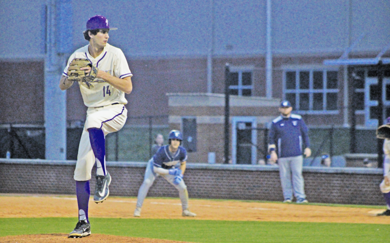 Lumpkin’s Grant Hallman pitched the final inning of the Indians’ victory over Fannin County.