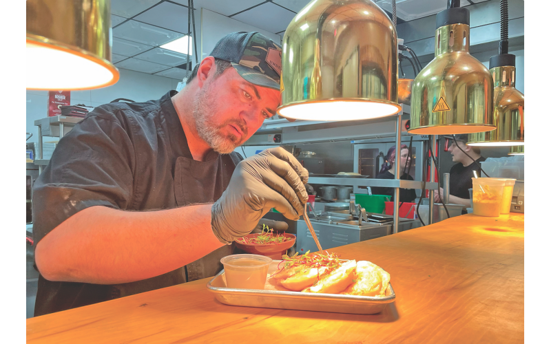 Co-owner Chris Matson prepares his signature pierogi dish, a tribute to his roots and his grandmother’s recipe.