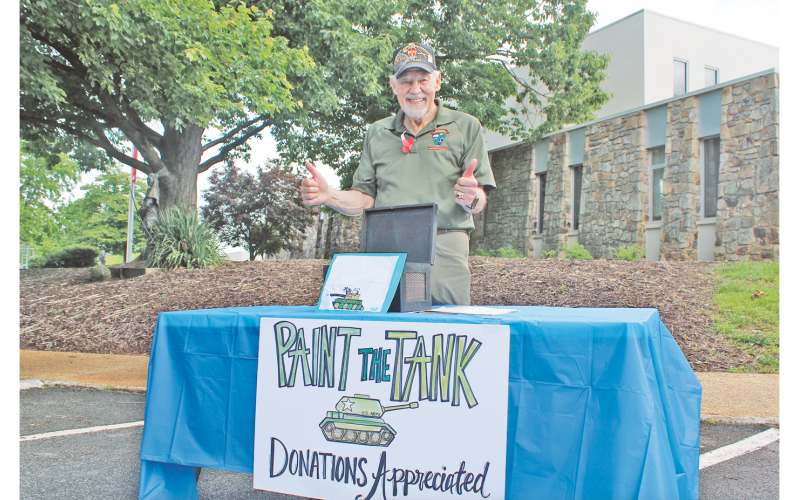 Former Lumpkin County Veterans Affairs Committee Chair Bill Poole was on hand to accept “Paint the Tank” donations in person during this year’s Memorial Day ceremony on May 26.