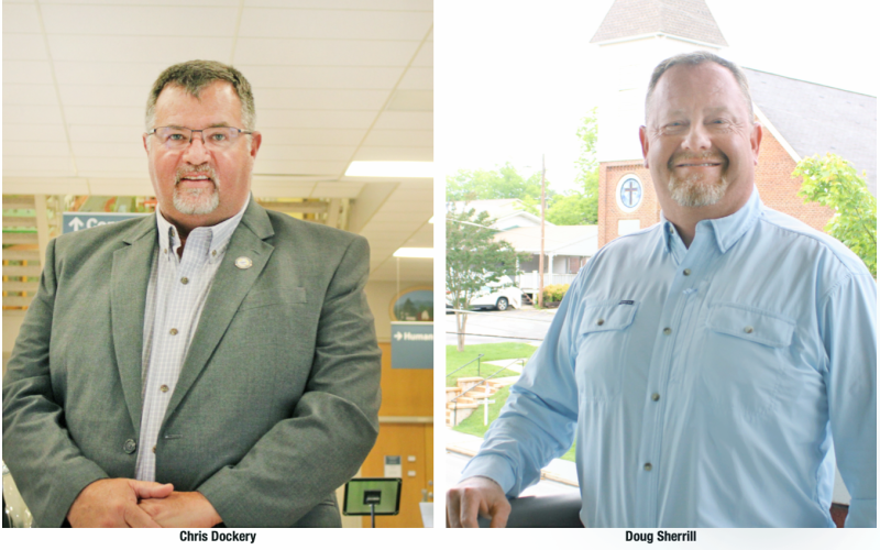 LEFT: Lumpkin County Chairman Chris Dockery has announced his intention to run for the State House representing District 9 next year.  RIGHT: Lumpkin resident and Dawson business owner Doug Sherrill also plans to jump in the 2026 House race to fill Rep. Will Wade’s vacant District 9 seat.